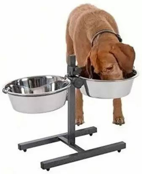 Sip Adjustable H-Type Feeding Stand with Large Stainless Steel