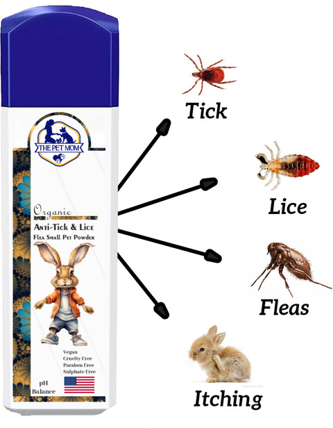 THE PET MOM Anti-Tick, Lice Flea Powder For Small Pet 100 ml Pet