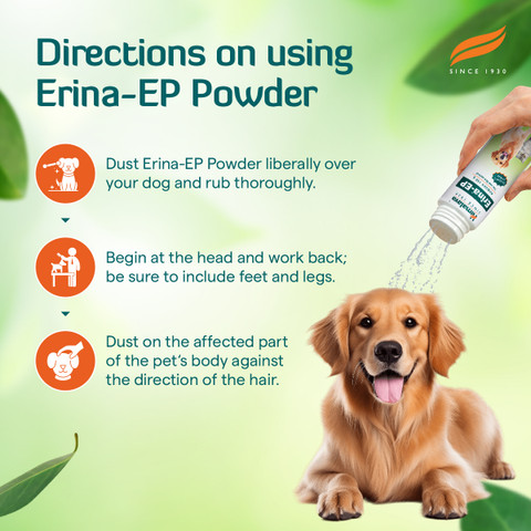 HIMALAYA Erina EP Powder Improves Skin Health I Controls Ticks Fleas I  Herb Enriched 150 ml Pet Coat Cleanser