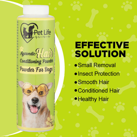 Pet Life Ayurvedic Hair Conditioning Powder For Dogs Effective To