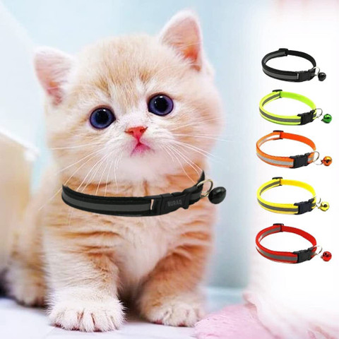 PEDIGONE Pcs Reflective Cat Collar with Bell for Indoor Outdoor Rabbit  Dog Cat Everyday Collar