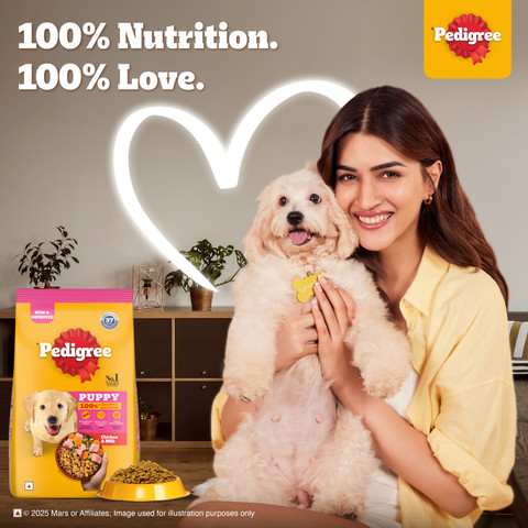 PEDIGREE 100% Nutrition Chicken, Milk 15 kg Dry Young Puppy Food