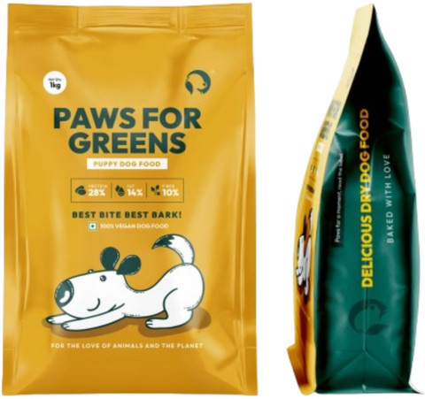 PAWS FOR GREENS Vegan Puppy Food Provides Plant-Based Protein for Puppies  of All Breeds Vegetable kg Dry Young Dog Food