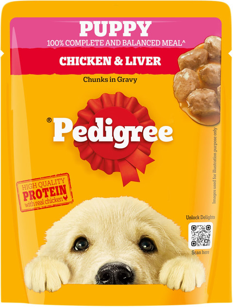 PEDIGREE Gravy Chicken, Liver Chunks 70 g Wet Young Puppy Food