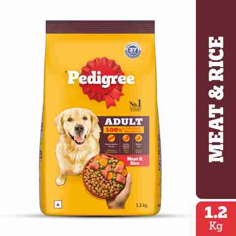 PEDIGREE 100% Nutrition Meat, Rice kg Dry Adult Dog Food