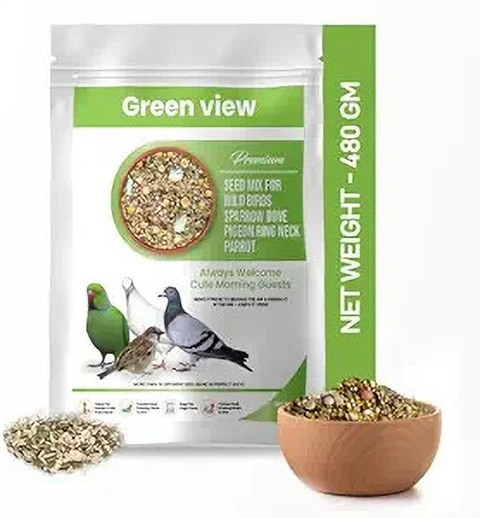 Green view Seed Mix for Wild Birds Sparrow| |Ring Neck Parrot 480