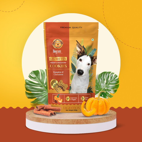 Dogsee Gigabites- Healthy Veg Pumpkin and Cinnamon Cookies for Dogs|All  Natural Vegetable kg Dry Adult Dog Food