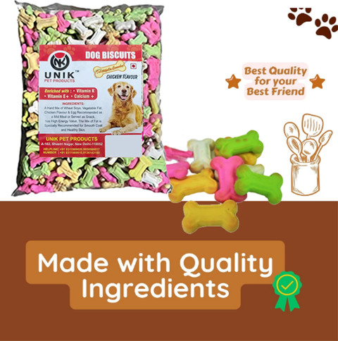Unik Dog Food By Unik Puppy Biscuits (Mix Flavoured) Chicken