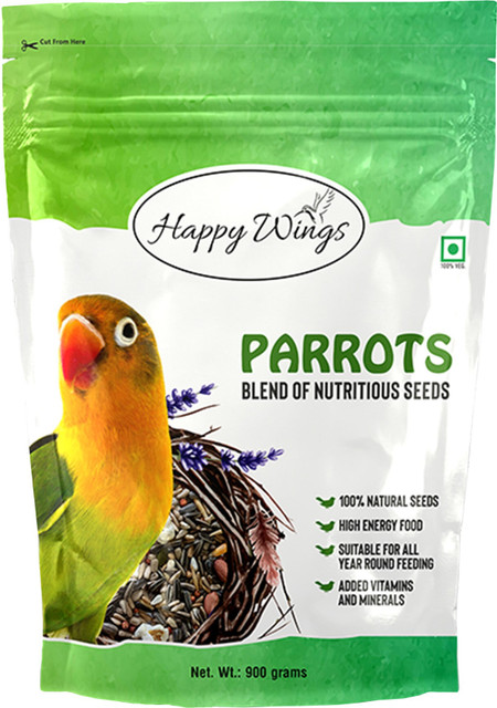 Happy Wings Mix Seed Bird Food for Parrots, African Grey Parrots, Macaws,  Lorikeets Pack kg Dry Adult, Young Bird Food