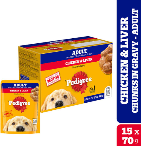PEDIGREE Gravy Chicken, Liver Chunks kg kg) Wet Adult Dog Food