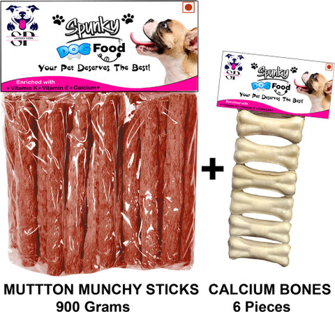 Spunky pets Dog Food Combo High Protein Dog Treat Mutton Munchy