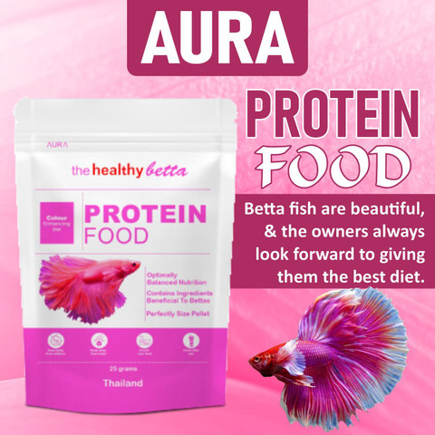 Petzlifeworld Aura The Healthy Betta Protein Food, 25G Colour