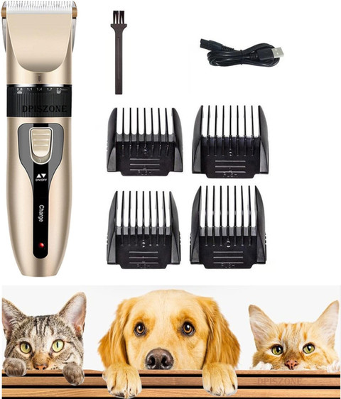 DPISZONE Pet Clippers Low Noise For Dogs Cats Pet Grooming Hair Clippers  Dog Shaver Gold Pet Hair Trimmer