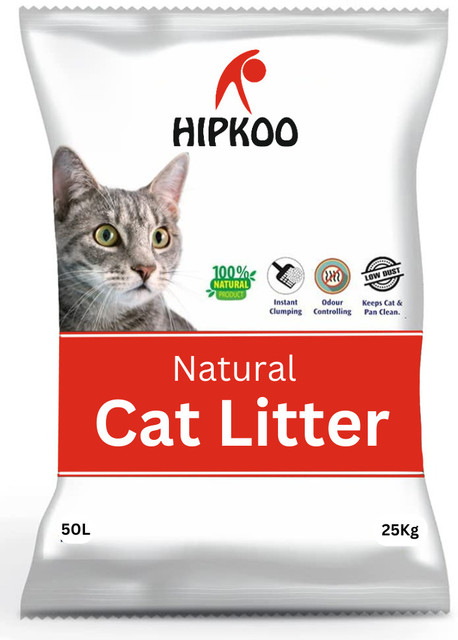 Hipkoo Natural Clumping Cat Litter 25 kg Pet Litter Tray Refill