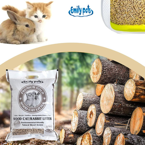 Emily Pets Pine Wood Cat Litter for Cats and Rabbit Pet Litter