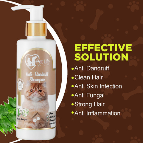 Pet Life Pure Organic Anti Dandruff Shampoo For Cat Effective To  Anti-Fungal, Anti-Bacterial, Flea And Tick Relieves Itching Safe  Effective