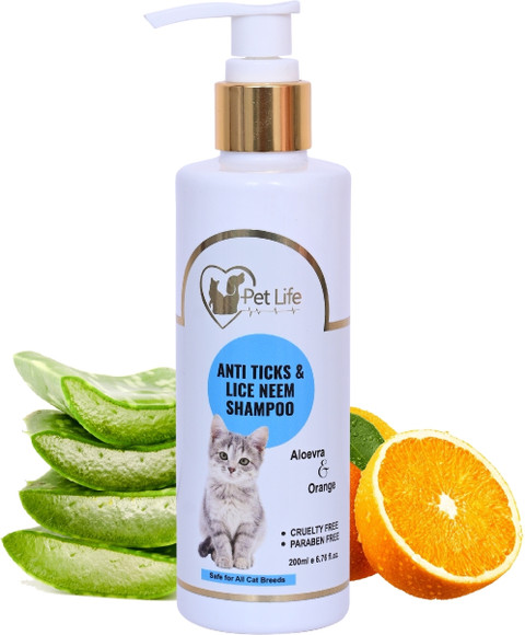 Pet Life Anti Ticks Lice Neem Shampoo For Cat Kitten ,Persian Cat  Shampoo Conditioning, Flea and Tick, Anti-itching Fresh Fragrance, Natural 