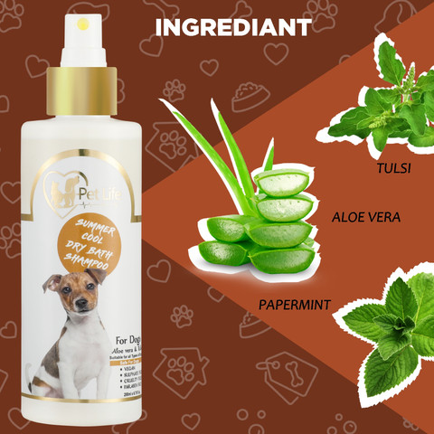 Pet Life Summer Cool Dry Bath Dog Shampoo For Indian Spitz Dog