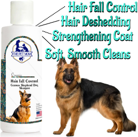 THE PET MOM German Shepherd Dog Shampoo Hair Fall Control –Shed Control,  Strengthening Coat, Conditioning Fresh, Reduces Hair Fall, Cleans