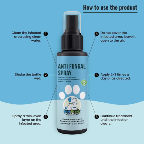 petperk Petperk Anti-Fungal Spray for Dogs for All Kinds of Fungal