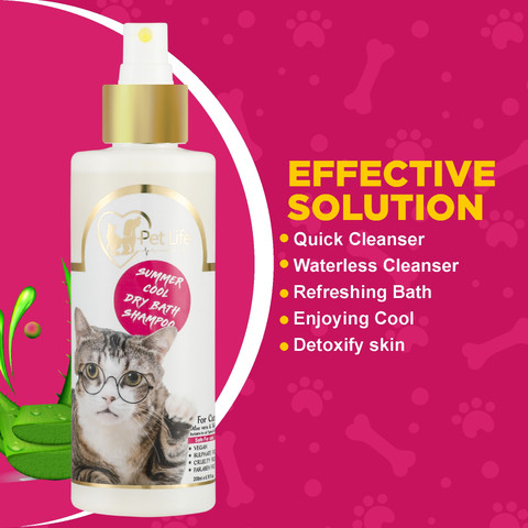 Pet Life Organic Summer Cool Dry Bath Shampoo For Cats Kittens