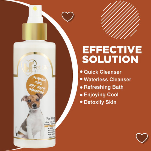 Pet Life Summer Cool Dry Bath Dog Shampoo For Indian Spitz Dog
