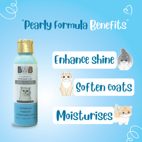 BWB BLACK WHITE BROWN BWB PERSIAN CAT SHAMPOO (pack of two bottle 120ml  120ml) Allergy Relief, Flea and Tick, Anti-fungal, Anti-itching,