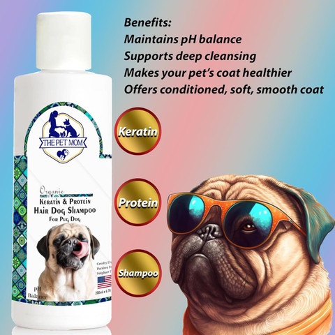 THE PET MOM Keratin Protein Hair Dog Shampoo For Pug Dog Puppy |Healthy  Pet Fur Nourish, Conditioning, Whitening and Color Enhancing Fresh
