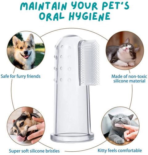 COCO CRUSH Silicone Finger Toothbrush for Pets Safe, Super Soft