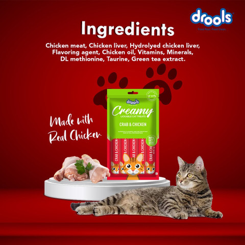 Drools Creamy Lickable Treat Crab and Chicken Cat Treat
