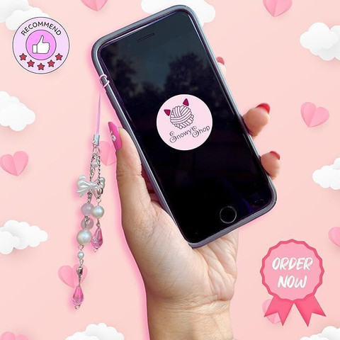 Snowys Shop Cute Phone Charm – Kawaii Aesthetic Keychain Bag Accessory  for Girls Phone Charm