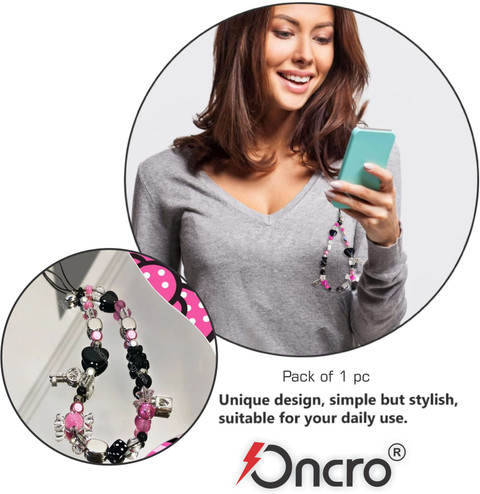 ONCRO Crystal clear Acrylic Heart teddy beads bracelet phone
