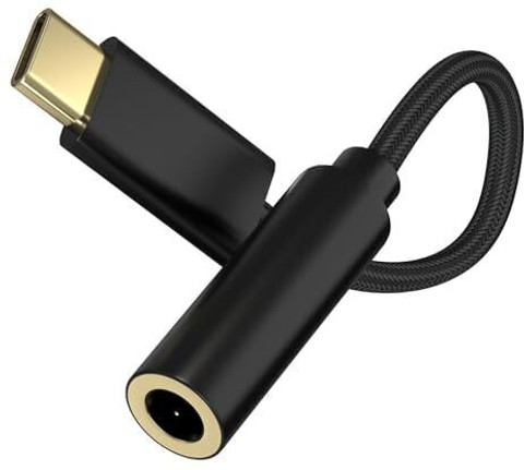 sounce Black Type C to mm Jack Audio Connector, Noise Cancelling  Headphone Jack Converter Phone Converter