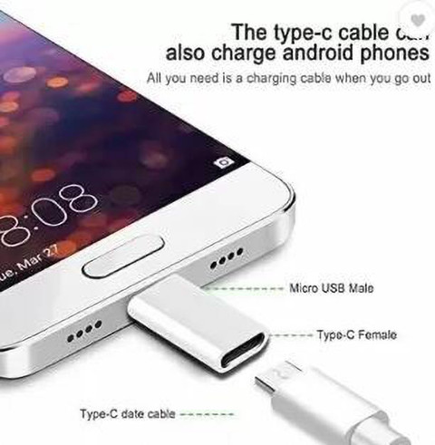 TECHGEAR White USB Type C Female to Micro USB Type B Male