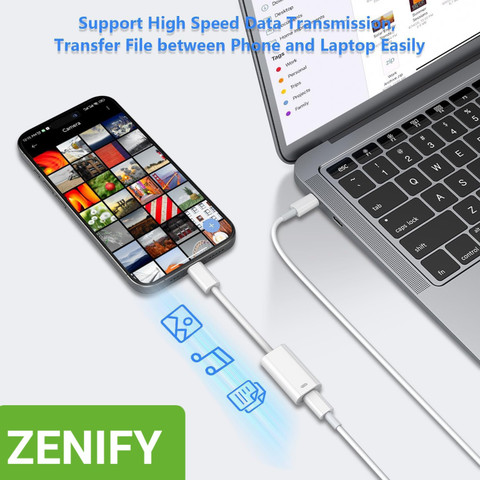 ZENIFY White USB C to Lightning Audio Adapter Cable USB Type C