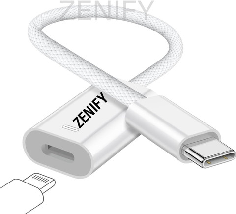 ZENIFY White USB C to Lightning Audio Adapter Cable USB Type C Male to  iphone female Phone Converter