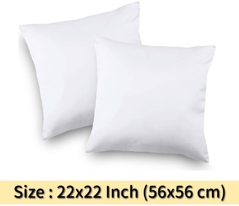 VLYSIUM Polyester Fibre Cushion Pack of Solid Big size 22x22 inch set of  4, square cushion for sofa pillow (55x55 cm Each)