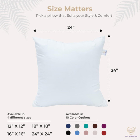 MY ARMOR Microfibre Cushion Pack of Solid Micro Fiber Square Pillow  (24