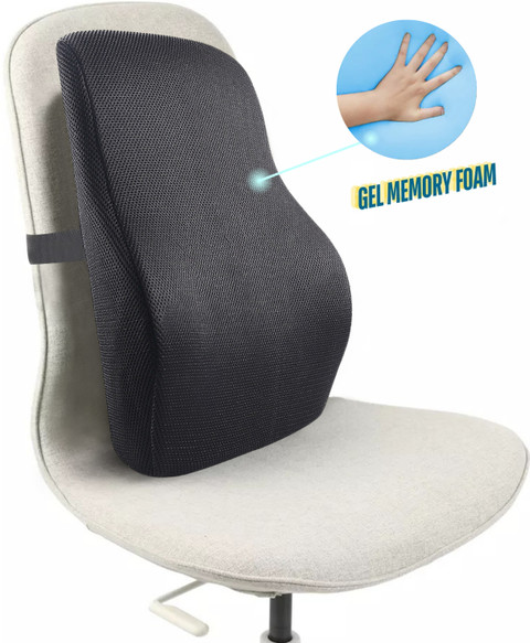 Sleepsia Memory Foam Lumbar Pillow Pack of Solid Orthopedic Lumbar  Support Cushion Designed for Back Pain Relief-