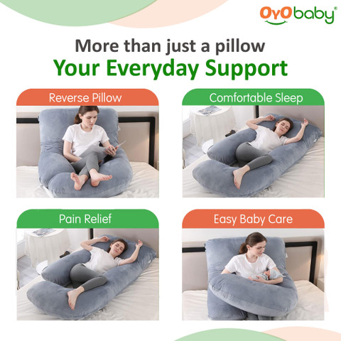 Oyo Baby Microfibre Pregnancy Pillow Pack of Solid J Shape