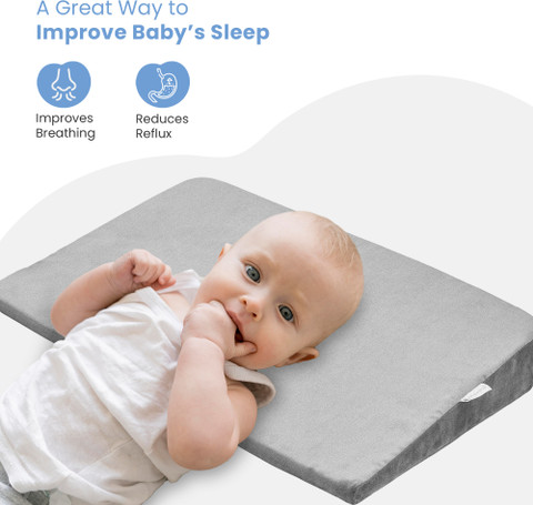 Cherilo Memory Foam Baby Pillow Pack of Solid Full Size Elevated Wedge  Pillow for Baby Crib Mattress, - Main Image