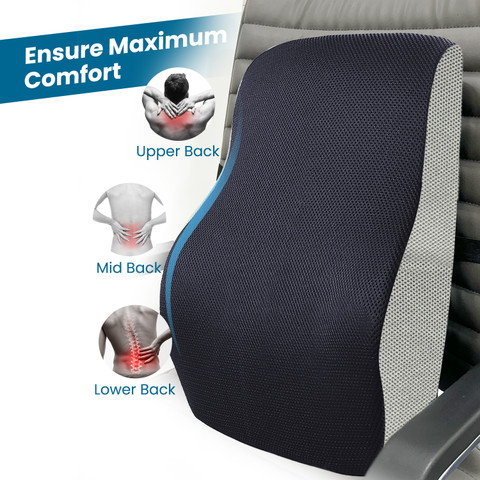 Sleepsia Memory Foam Lumbar Pillow Pack of Solid Lumbar Support