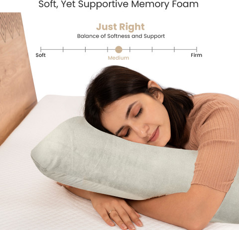 MY ARMOR Memory Foam Body Pillow Pack of Solid Memory Foam Half