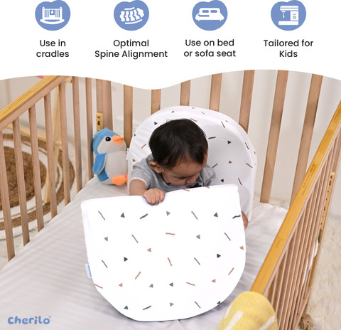 Cherilo Memory Foam Baby Pillow Pack of Geometric C Shaped