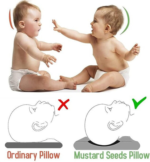 Baby Mustard Pillow Mustard Seed Baby Head Shaping Pillow Flat