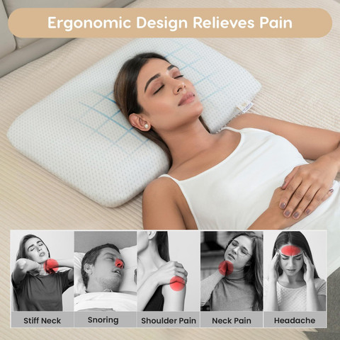 MY ARMOR Memory Foam Orthopaedic Pillow Pack of Solid Ergonomic