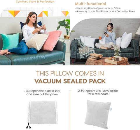 MY ARMOR Microfibre Cushion Pack of Solid Micro Fiber Square