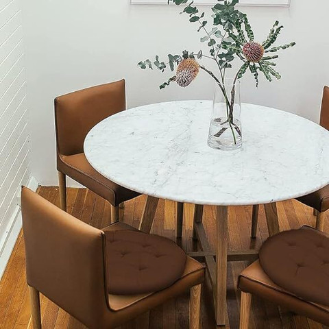 Wondershala Cotton Chair Pad Pack of Solid Antique Round Chair Cushion  Round Chairpad