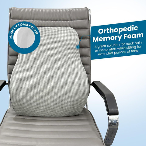 Sleepsia Memory Foam Sleeping Pillow Pack of Solid Lumbar