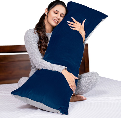 MY ARMOR Microfibre Body Pillow Pack of Solid Microfiber Full Body Long  Sleeping Pillow Premium Velvet Outer Cover with Zip